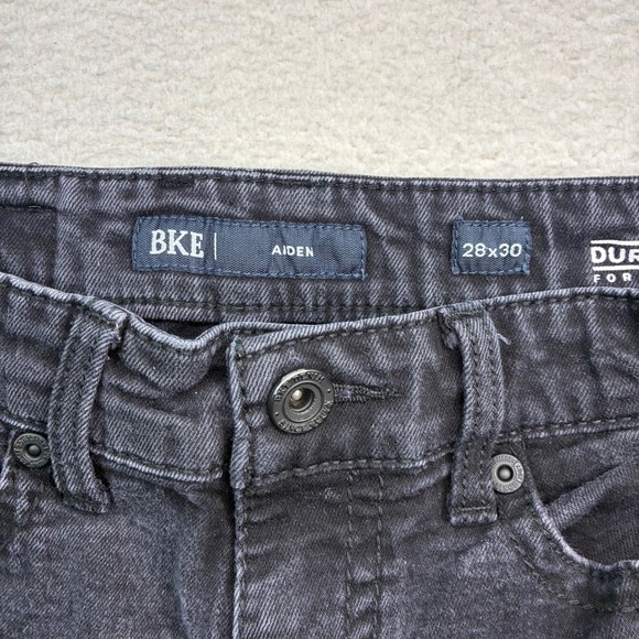 BKE Aiden Jeans Mens 28x30 Black Straight Leg Stretch Casual Faded Denim - Picture 4 of 7